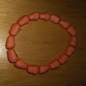 New coral beaded clay statement bracelet